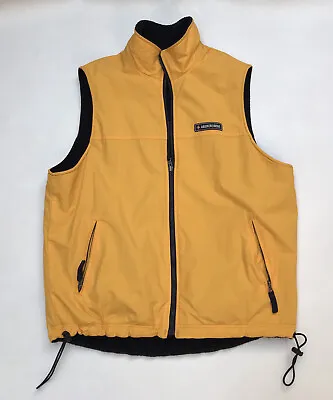 VTG Abercrombie Reversible Black & Yellow Mountain Fleece Jacket Vest Men’s L • $33.99