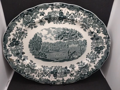 £13.95 • Buy ROYAL WORCESTER PALISSY -  Oval Display Plate - Avon Scenes Green - Immaculate