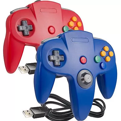 2PCS N64 Controller Classic Wired 64bit Controller Joystick For PC Mac Raspberry • $35.14