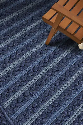 $84 • Buy Capel Rugs Boathouse Deep Sea Cross Sewn Country Cottage Coastal Braided Rug 