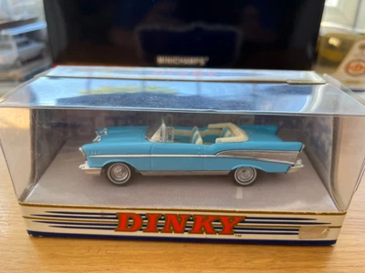 £10 • Buy DINKY DY-27B 1957 CHEVROLET BEL AIR CONVERTIBLE.  Mint Model Good Box