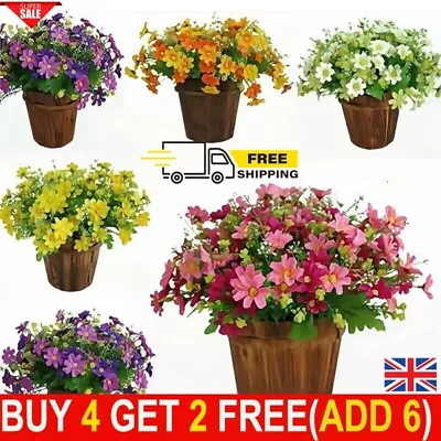 28 Heads Silk Artificial Fake Flowers Daisy Bunch Bouquet Home Wedding Decor UK • £2.45