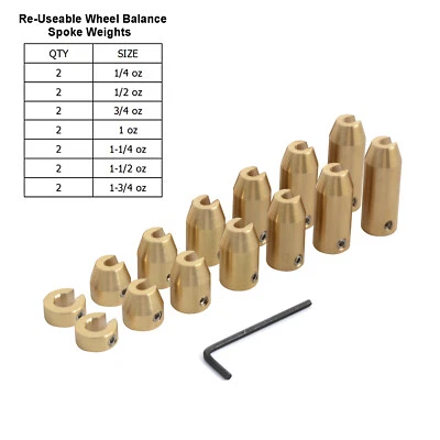 £19.99 • Buy 14 X Reusable Motorcycle Brass Wheel Spoke Balance Weights Universal Dual Sport