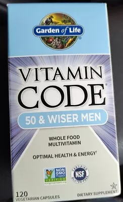 Garden Of Life Vitamin Code 50 & Wiser Men 120 Veg Caps Exp 02/2026 • $35.50