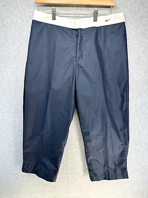 Nike Womens Capris Size Medium Navy Blue Lightweight Zip Close • $16