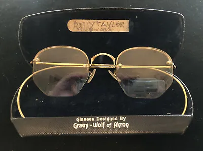 VINTAGE EYEGLASSES 1/10 12kt GF Octagon Single Vision Lenses Frameless With Case • $40