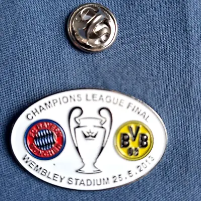 BAYERN MUNICH V DORTMUND 2013 CHAMPIONS LEAGUE FINAL LIMITED EDITION BADGE WHITE • £3.99