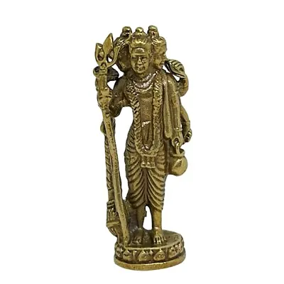 Trimurti Brass Statue Lord Shiva Vishnu Brahma Dattatreya Hindu Charm Mini Idol • $23