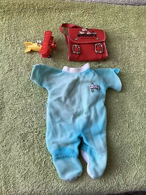 Vintage 3pcs Snoopy Aviva Airplane Mini Toy Red Backpack Doll Overall 19581966 • $39.99