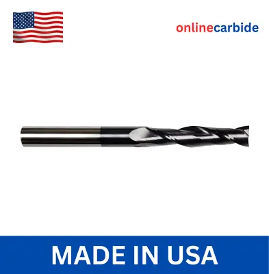 1/8  2 FLUTE LONG CARBIDE END MILL - TiALN COATED • $9.95