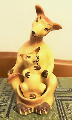 Vintage Ceramic Arts Studio Mother Kangaroo & Baby Salt & Pepper Shakers • $55