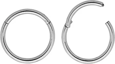 Septum Clicker SOLID TITANIUM G23  Nose Ear Tragus Hinged Segment HOOP UK Seller • £4.89