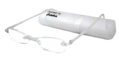 Calabria PATENT Flexie Low Profile 714 Reading Glasses&Slim Case+2.00 Ice Clear • $15.95
