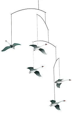 Flensted Scandinavian Swan Birds Modern Hanging Baby Mobile Nursery Decor Danish • $35.50