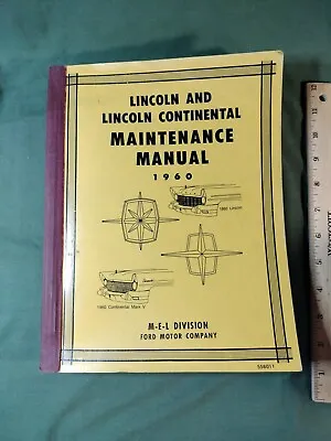 1960 Lincoln And Lincoln Continental Maintenance Manual Very Good (47 • $20