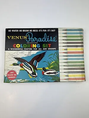 Venus Paradise Pre-Sketched Coloring Pencil Set No. 100-P RARE USED • $55