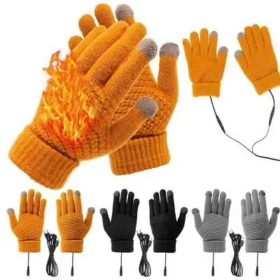 2023 USB Electric Rechargeable Heated Gloves Full Finger Warmer Mitten Winter • $9.80