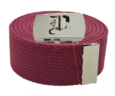 Canvas Military Web Belt & BIG  D  Silver Buckle 48 54 60 72 Inches 25 Color • $14.99