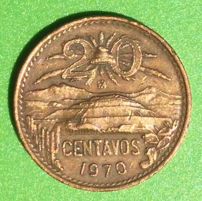 1970 Banco De Mexico 20 Centavos Coin Nice Circulated • $6.55