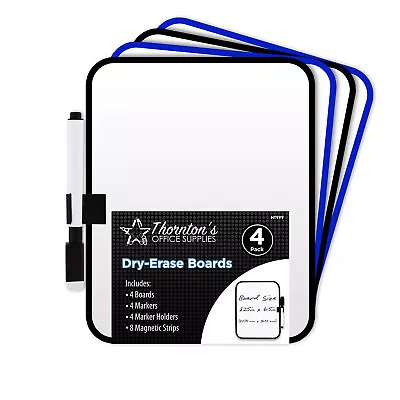 4 Thornton's Office Supplies Dry-Erase 6 X 8 Whiteboards With Marker  • $12.99