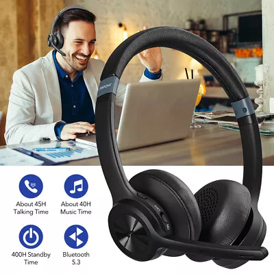 Mpow Bluetooth 5.3 Headset With Microphone Wireless Headphones Noise Cancelling • $45.59