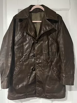 Schott Leather Jacket Car Coat Size Medium • $150