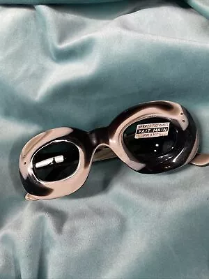 Vintage Sunglasses French Mod Black White Cateye 50s 60s NOS Beach • $340