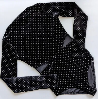 $30 • Buy Zara Trafaluc Velvet Sparkly Cut Out Long Sleeve Bodysuit Sz M MSRP $50