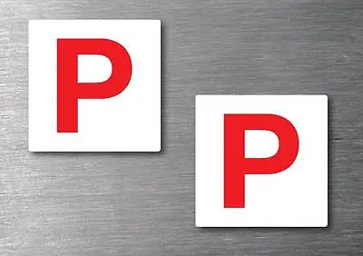 Red P Plate X 2 Stickers STREET LEGAL  Quality 7 Year Vinyl Water & Fade Proof • $11.99