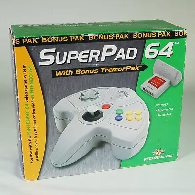 Nintendo 64 SuperPad 64 Controller With Tremor Pak In Box. Nice. N64 • $24.97