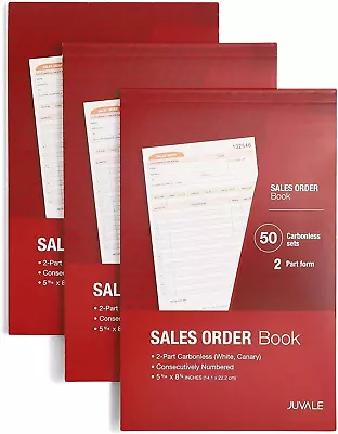 Invoice Book 2 Part Carbonless (Red 50 Sets 3 Pack) • $15.78