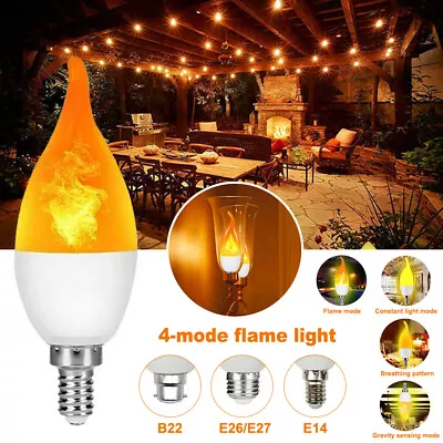 Flame Emulation Illumination Bulb E14/E26/E27/B22 Flickering Fire Effect Light • $10.99