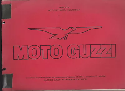 Moto Guzzi  850 Lemans Iii Motorcycle Parts Manual / Original Factory Manual • $59.99