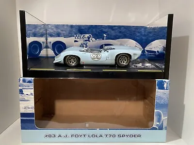 Gmp 1:18 Lola T70 Spyder A.j. Foyt #83 1966 12009 Striking Blue Very Rare • $198.92