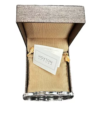 Hoxton London Men's Sapphire Cross Link Bracelet Silver/Black • £198.99