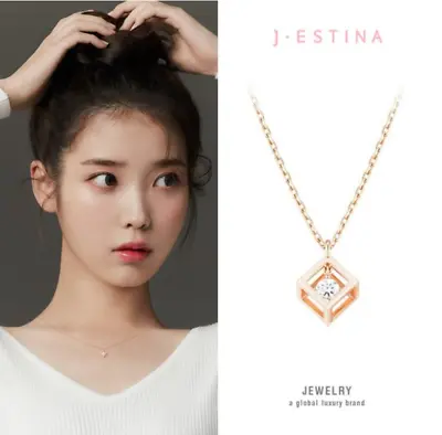 J.Estina J Cube Necklace JJLJNQ0BF515SR420 Silver 925 Cubic Zirconia Rose Gold • $99.99