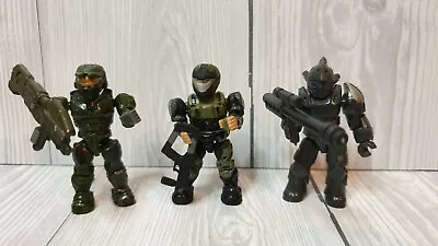 Mega Bloks Halo Mega Construx Spartan Figures & Weapons X3 Incomplete Custom... • £9.99