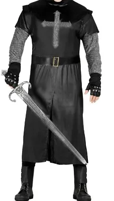 Mens Black Knight Cosplay Costume Fancy Dress Halloween Executioner 42-44 New • £19.99