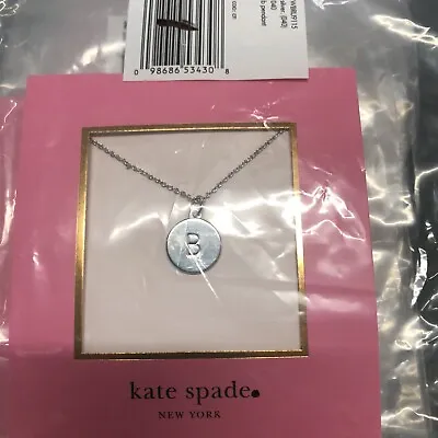 NEW Kate Spade  ONE IN A MILLION Initial Pendant 16  SILVER NECKLACE • $18