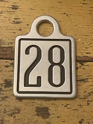 Number 28 Cattle Tag Vintage Numbered Keychain Tag Large Metal Cow Tag Fob Farm • $19.98