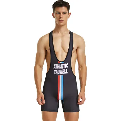 Tauwell Fitness One Pieces Wrestling Leotard Singlet Sport Bodysuit Black • $9.99