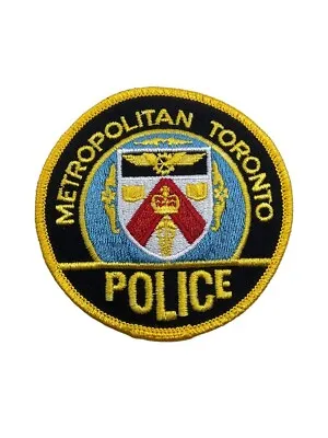 Canadian Metropolitan Toronto Ontario Gold Border Police Patch • $5