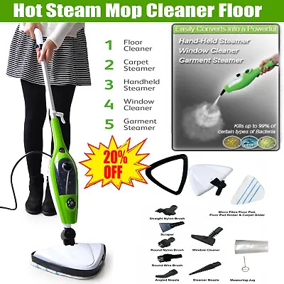 Vacuuming Steam Mop Cleaner Floor Carpet Window Washer Hand Steamer Home & Hotel • £42.11