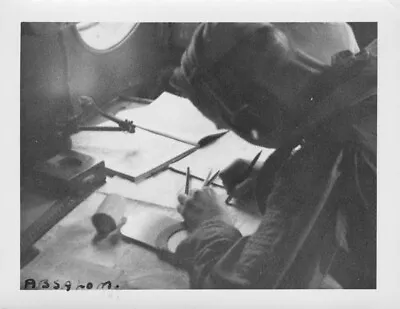 1940s US Navy Martin PBM Mariner Airplane Flight Photo Airmen Abbsalom Navigator • $3.99