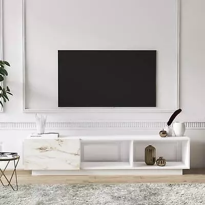 Minimadecor Modern TV Stand Up To 75 71 W X 16 H X 15 D White Marble • $228.45