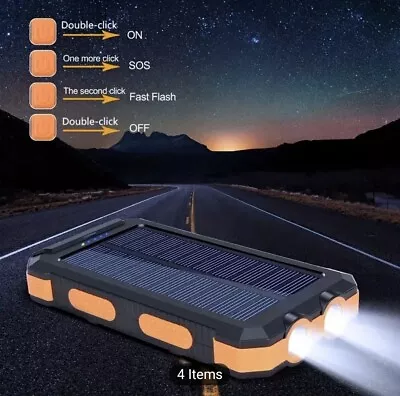 Solar Power Bank Battery Charging Power Bank With Built-in 7000mAh LED Light • $14.99