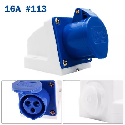 IP44 3Pin Industrial Plug Socket 16A32A 240V Waterproof Cable Connector Terminal • £8.25