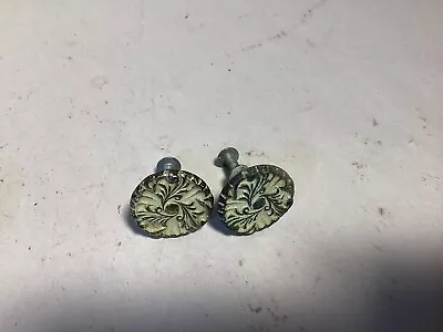 2 Vintage Brass Floral Drawer Pulls • $7.99