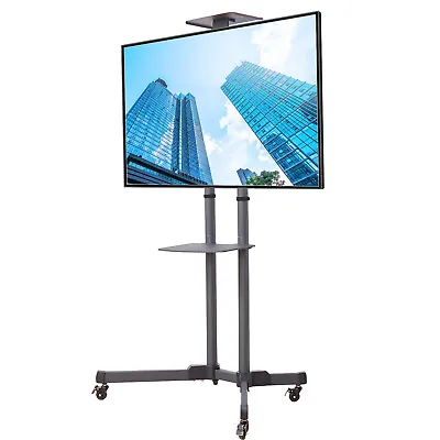 £62.91 • Buy Tall Universal Mobile TV Cart TV Stand Mount Trolley For 32-70'' Screens Monitor