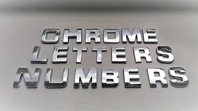 NEW 3D METAL SELF ADHESIVE  CAR / HOUSEHOLD CHROME LETTERS + NUMBERS  27mm TALL • £1.20